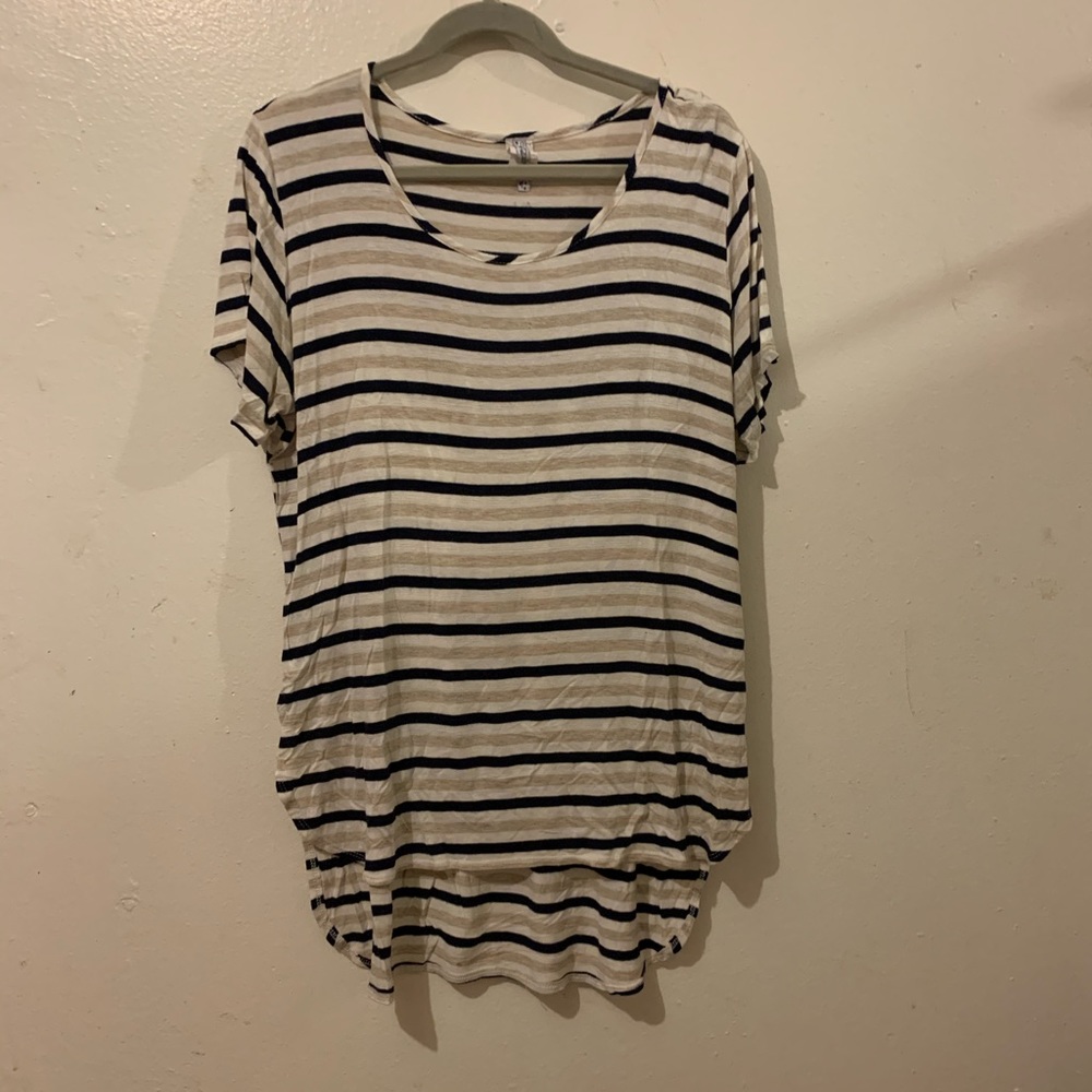 High low striped shirt